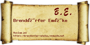Brendörfer Emőke névjegykártya